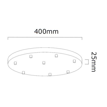 Open Design OR85341 - Kabelophængt lysekrone ERO 8xG9/8W/230V sort