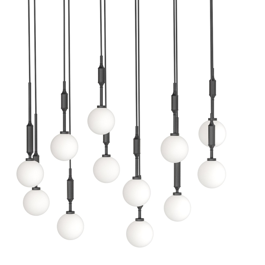 Open Design OR85464 - ERO pendel med wireophæng, 12xG9/8W/230V, sort