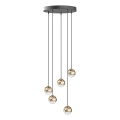Open Design OR85518 - LED-lysekrone med wireophæng BOLICINA 5xLED/5W/230V guld/sort