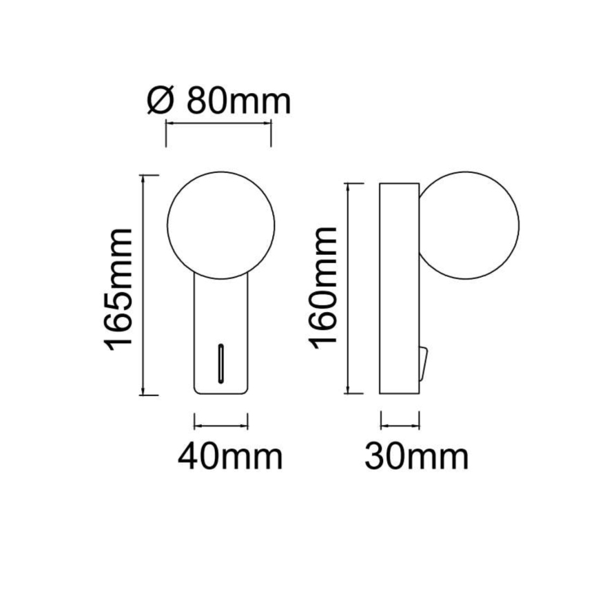 Open Design OR85570 - Væglampe BOLETTA 1xG9/8W/230V sort
