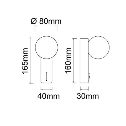 Open Design OR85587 - Væglampe BOLETTA 1xG9/8W/230V beige