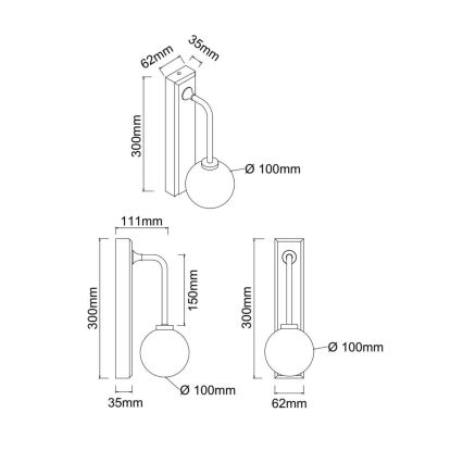Open Design OR85600 - Badeværelses væglampe ERO 1xG9/9W/230V IP44 messing