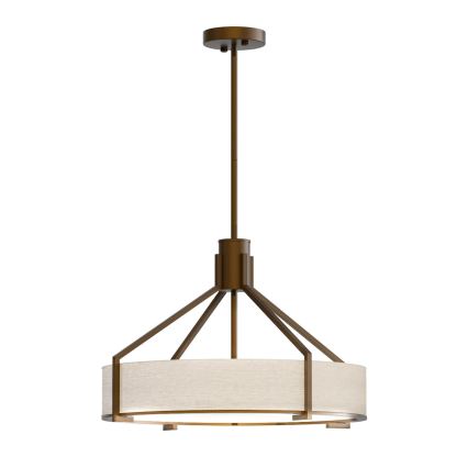 Open Design OR85648 - Pendel på stang DORETTO 4xE27/15W/230V Ø 50 cm brun/beige