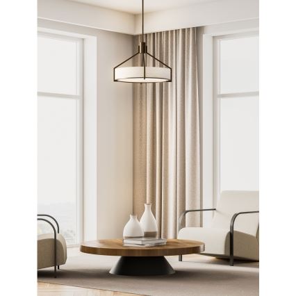 Open Design OR85679 - Loftlampe på stang DORETTO 6xE27/15W/230V Ø 70 cm brun/beige