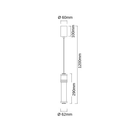 Open Design OR85723 - LED-pendel på kabel OMI LED/10W/230V messing