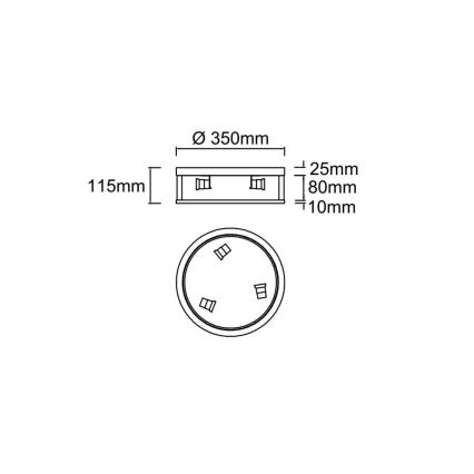 Open Design OR85778 - Loftlampe SANDRO 3xE14/12W/230V Ø 35 cm messing