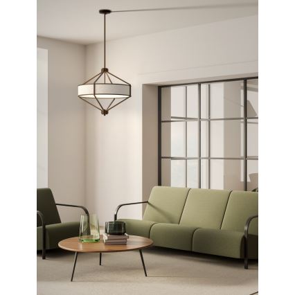 Open Design OR85846 - Loftlampe på stang ZUNDO 4xE27/15W/230V brun/beige