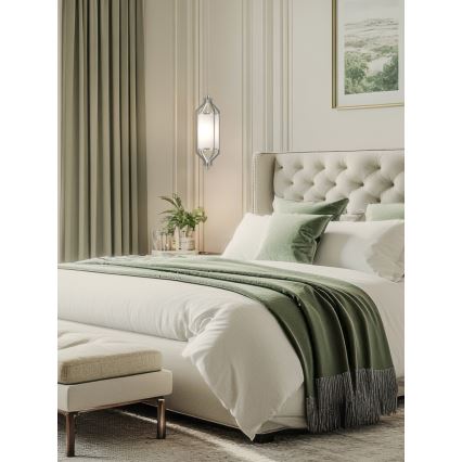 Open Design OR85853 - Pendel på stang ZUNDO 1xE27/15W/230V mat krom/hvid