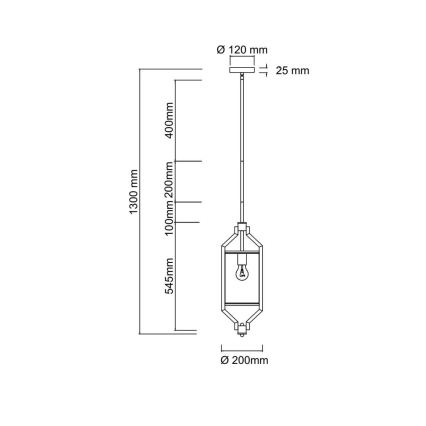 Open Design OR85877 - Stangpendel ZUNDO 1xE27/15W/230V brun/beige