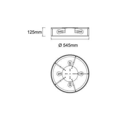 Open Design OR85976 - Loftlampe ZALINDRO 4xE27/15W/230V Ø 54,5 cm hvid/messing