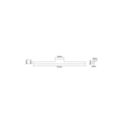 Open Design OR86140 - LUCE LED-spejlbelysning til badeværelset, LED/12W/230V, 3000/4500/6500K, 91,5 cm, IP44, messing