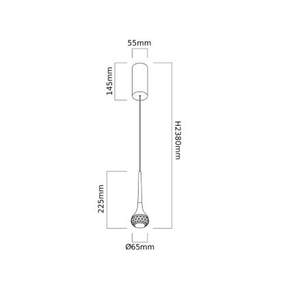 Open Design OR86171 - LED pendel på kabel CRIMA LED/7W/230V messing
