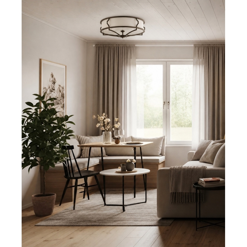 Open Design OR86607 - Loftlampe STESSO 4xE27/12W/230V Ø 65 cm brun