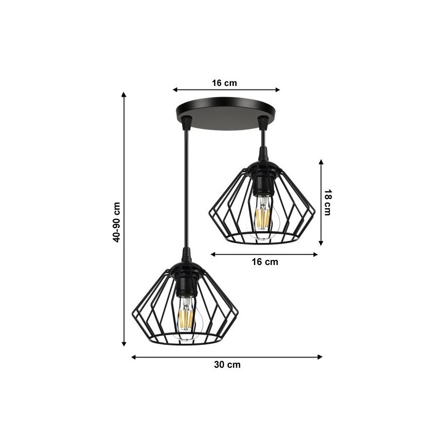 Ophængningslampe CEED 2xE27/60W/230V