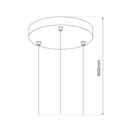 Ophængningssystem til lamper MAQ 18W/24W/50W 1m sort