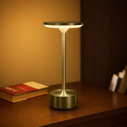 Opladelig berøringsbetjent LED-bordlampe TAVOLO LED/2,5W/5V 2400 mAh 3000-6000K guld