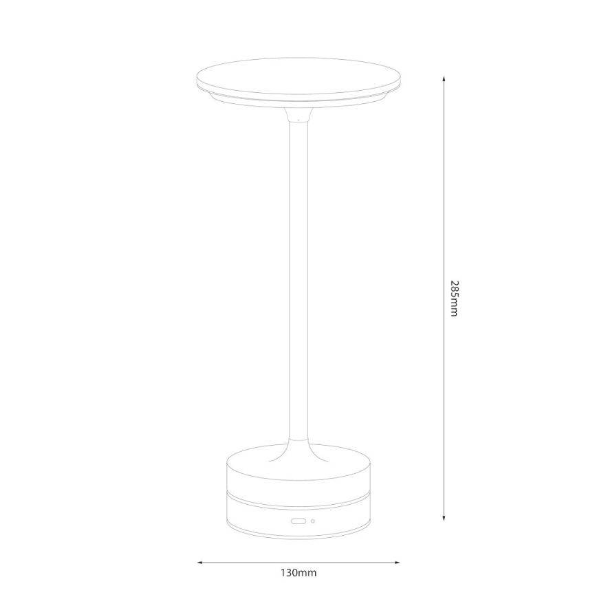Opladelig berøringsbetjent LED-bordlampe TAVOLO LED/2,5W/5V 2400 mAh 3000-6000K guld