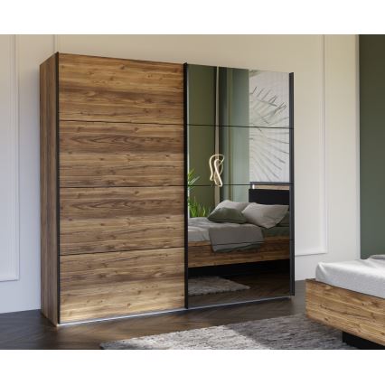 OREN garderobeskab med spejl 220x210 cm i artisan-eg