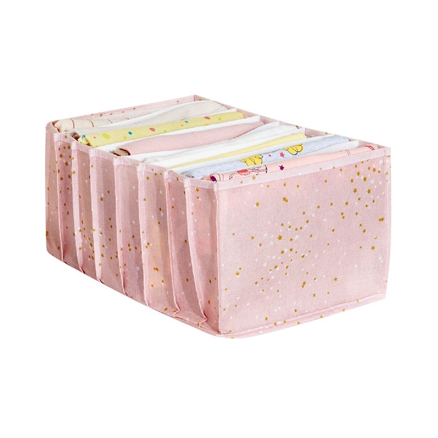 Organiseringskurv til klædeskab 37,5x24,5x17,5 cm lyserød
