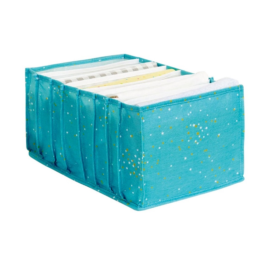 Organiseringskurv til klædeskab 40x15x14 cm turkis