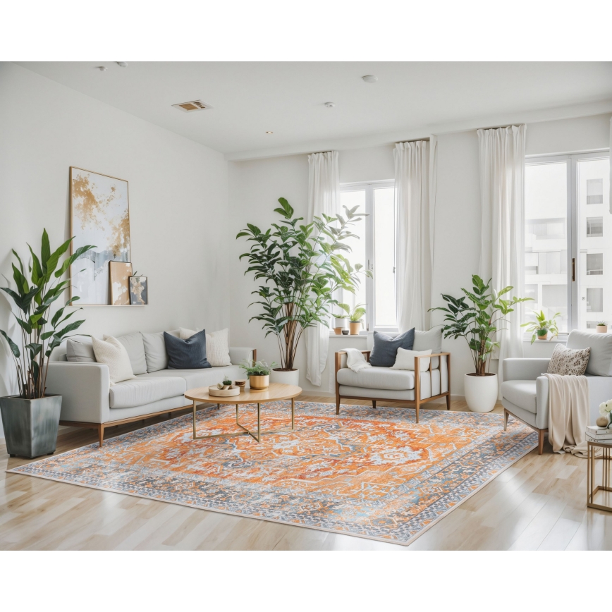 Orientalsk tæppe DOVE-VINTAGE 120x170 cm 2600 g/m2 orange