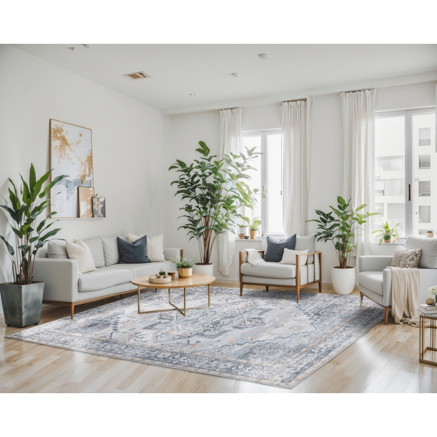 Orientalsk tæppe DOVE-VINTAGE 160x220 cm 2600 g/m2 grå