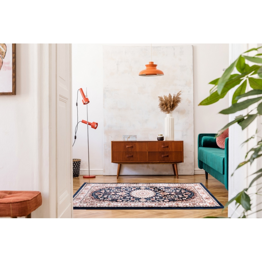 Orientalsk tæppe DUBAI 80x150 cm 2300 g/m2 mørkeblå