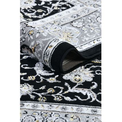 Orientalsk tæppe GRECE 120 x 170 cm 2150 g/m² sort/grå/hvid