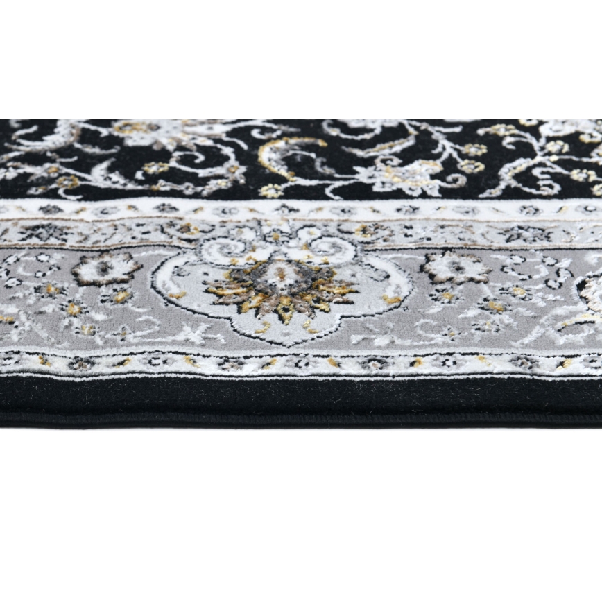Orientalsk tæppe GRECE 120 x 170 cm 2150 g/m² sort/grå/hvid