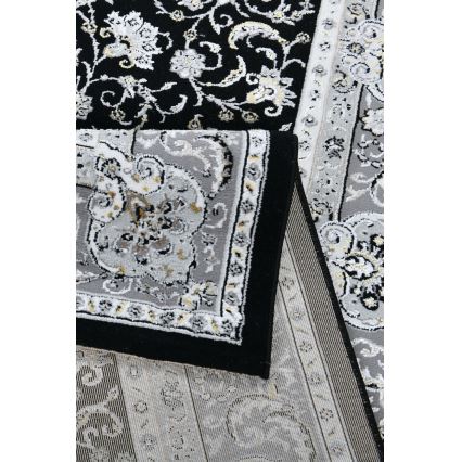Orientalsk tæppe GRECE 120 x 170 cm 2150 g/m² sort/grå/hvid