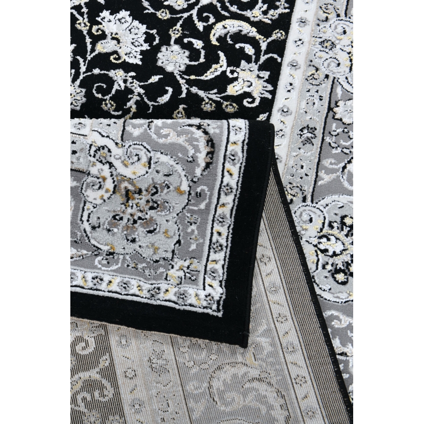 Orientalsk tæppe GRECE 120 x 170 cm 2150 g/m² sort/grå/hvid