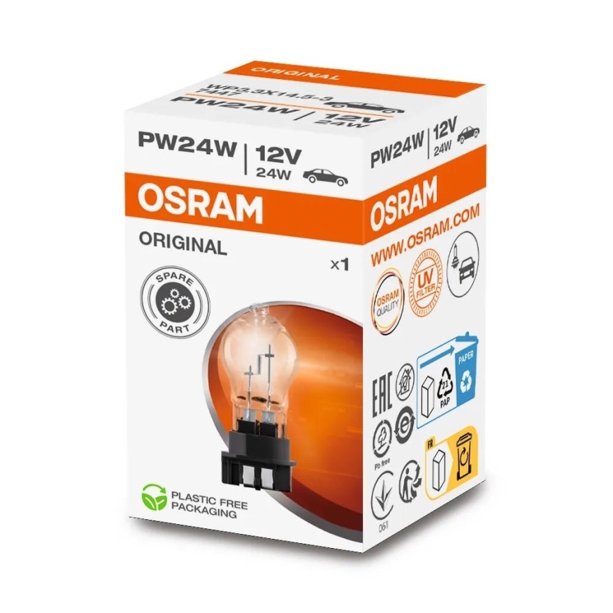 Original bilpære WP3.3X14.5-3 PSX PW24W/24W/12V - Osram