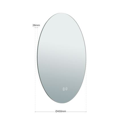 LED Badeværelse væ spejl med baglygte FOCUS LED/18W/230V 3000/4200/6000K diameter 45 cm IP44
