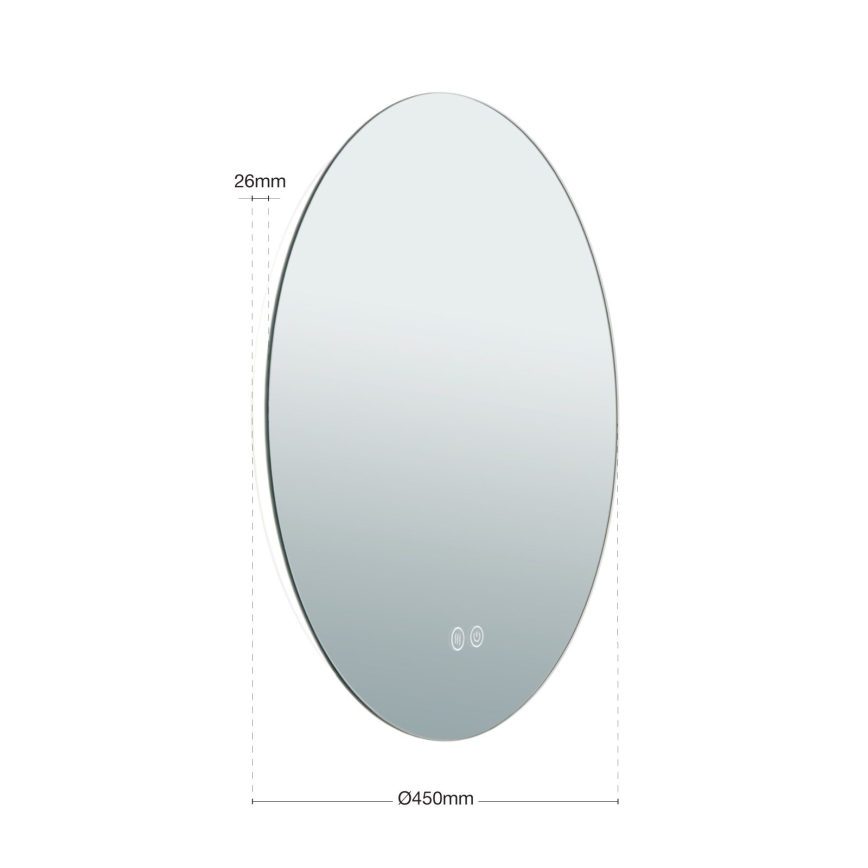 LED Badeværelse væ spejl med baglygte FOCUS LED/18W/230V 3000/4200/6000K diameter 45 cm IP44