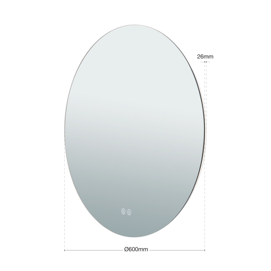 LED Badeværelse væ spejl med baglygte FOCUS LED/25W/230V 3000/4200/6000K diameter 60 cm IP44