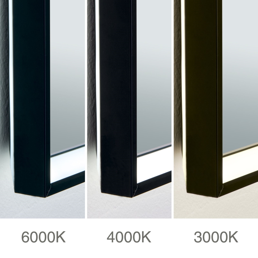 LED opvarmet væghængt badeværelsesspejl med bagbelysning FRAME LED/48W/230V 3000/4000/6000K 60x45 cm IP44