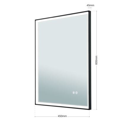 LED opvarmet væghængt badeværelsesspejl med bagbelysning FRAME LED/48W/230V 3000/4000/6000K 60x45 cm IP44