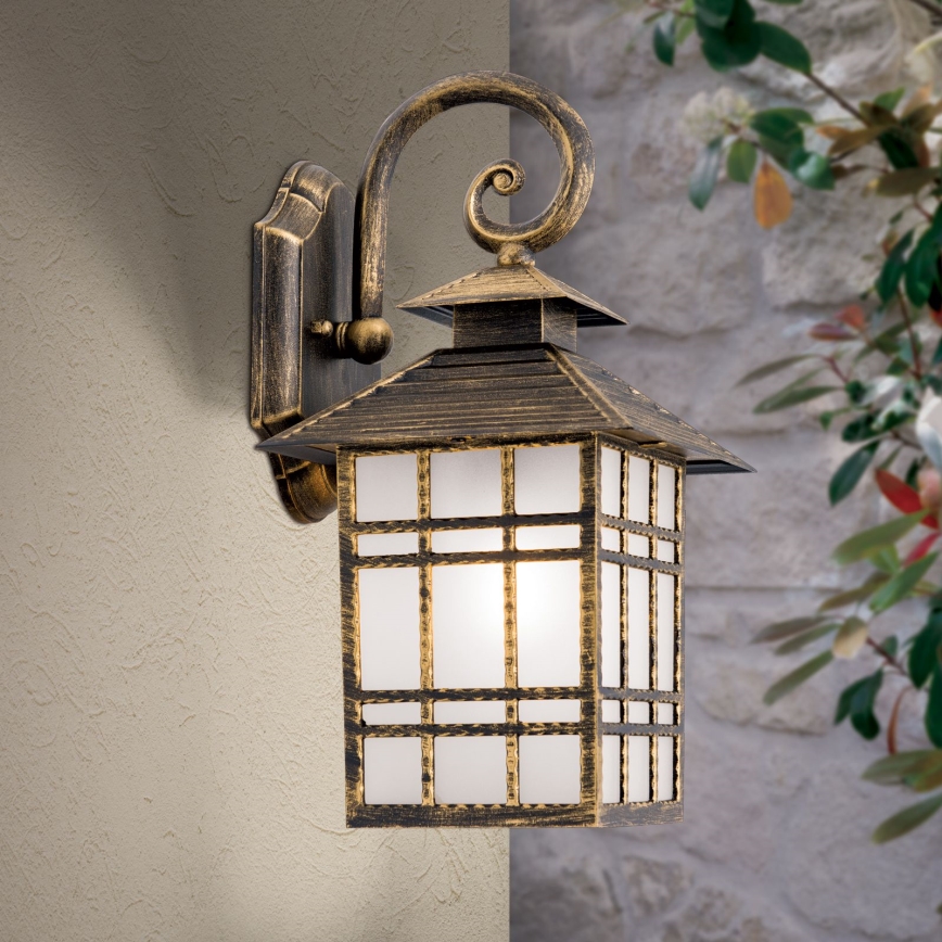 Udendørs væglampe KIKO 1xE27/11W/230V IP44 bronze/patina