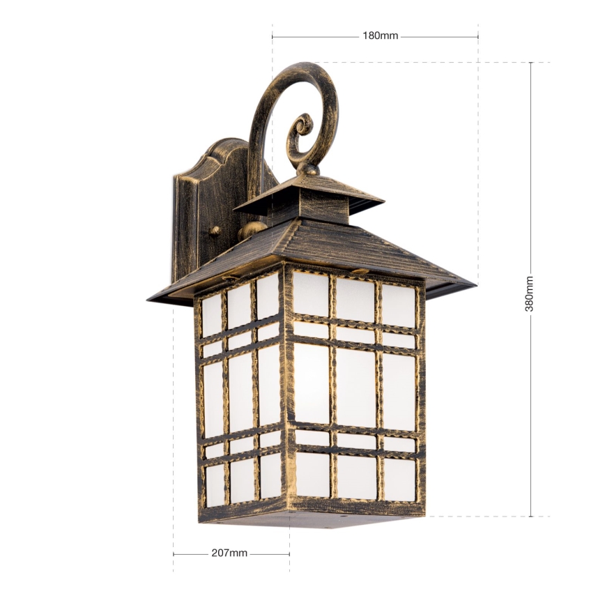 Udendørs væglampe KIKO 1xE27/11W/230V IP44 bronze/patina