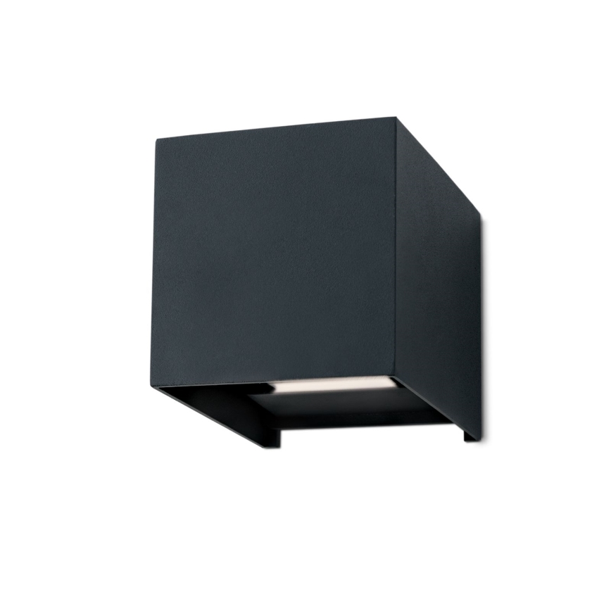 Udendørs LED væglampe CUBE 2xLED/3W/230V IP54 antracit