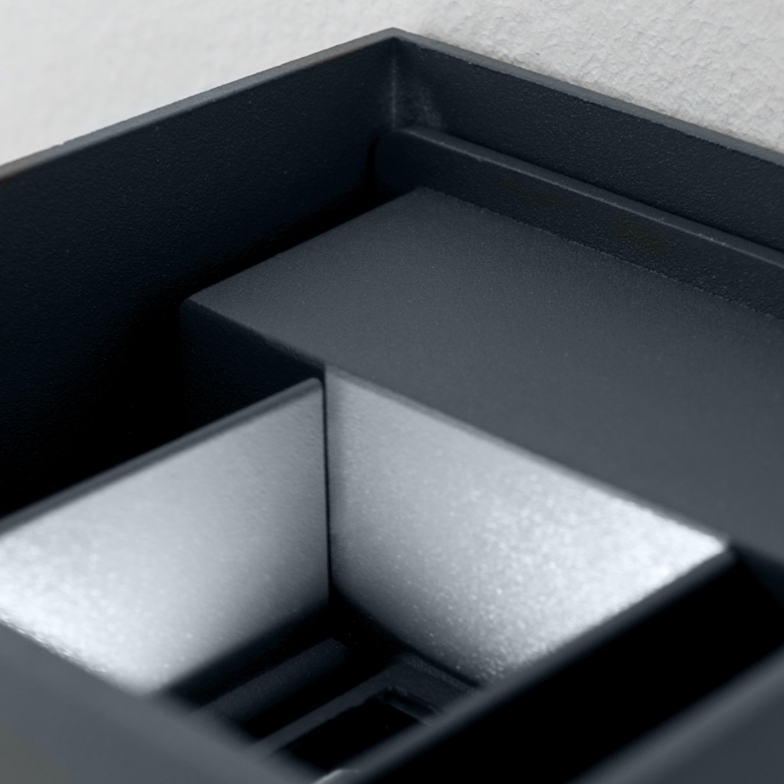 Udendørs LED væglampe CUBE 2xLED/3W/230V IP54 antracit