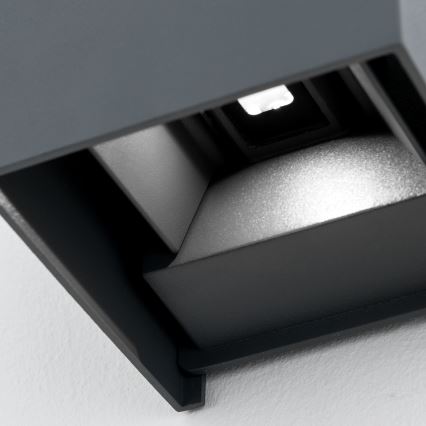 Udendørs LED væglampe CUBE 2xLED/3W/230V IP54 antracit
