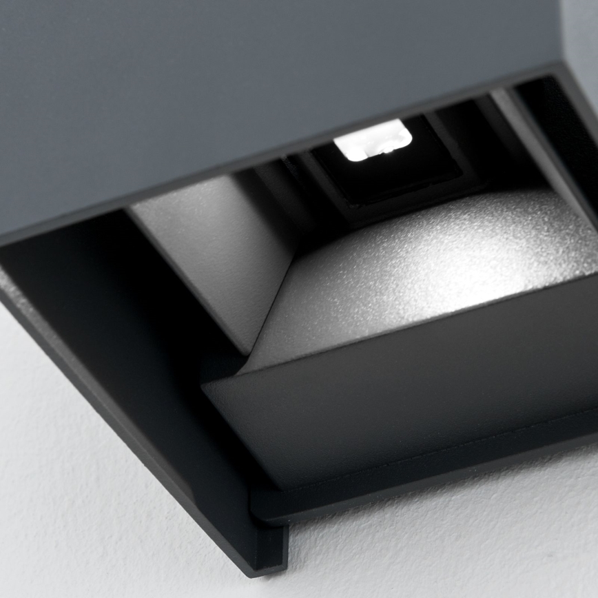 Udendørs LED væglampe CUBE 2xLED/3W/230V IP54 antracit