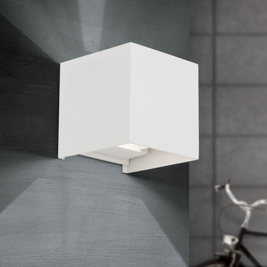 Udendørs LED væglampe CUBE 2xLED/3W/230V IP54 hvid