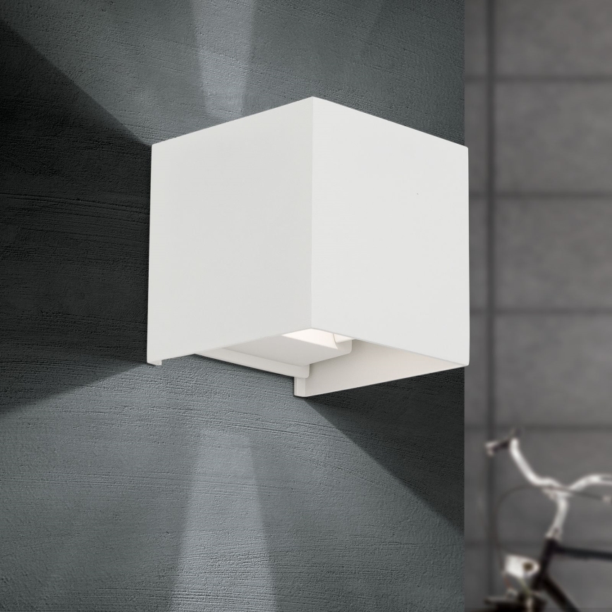 Udendørs LED væglampe CUBE 2xLED/3W/230V IP54 hvid