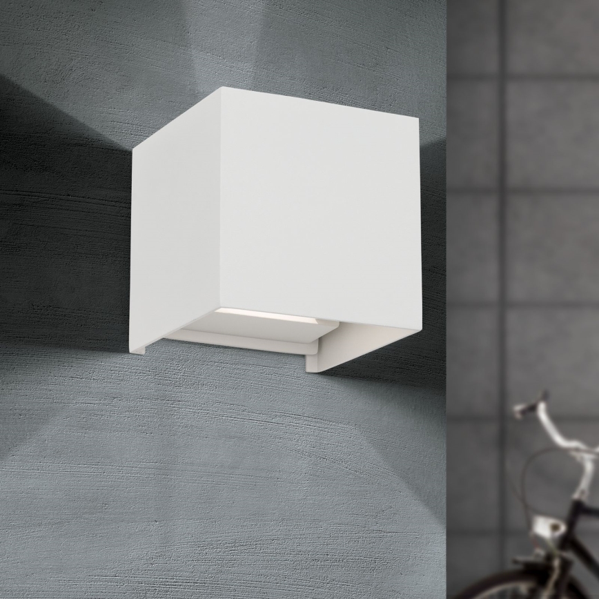Udendørs LED væglampe CUBE 2xLED/3W/230V IP54 hvid