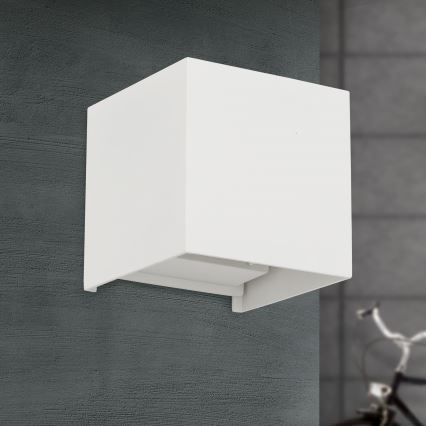Udendørs LED væglampe CUBE 2xLED/3W/230V IP54 hvid