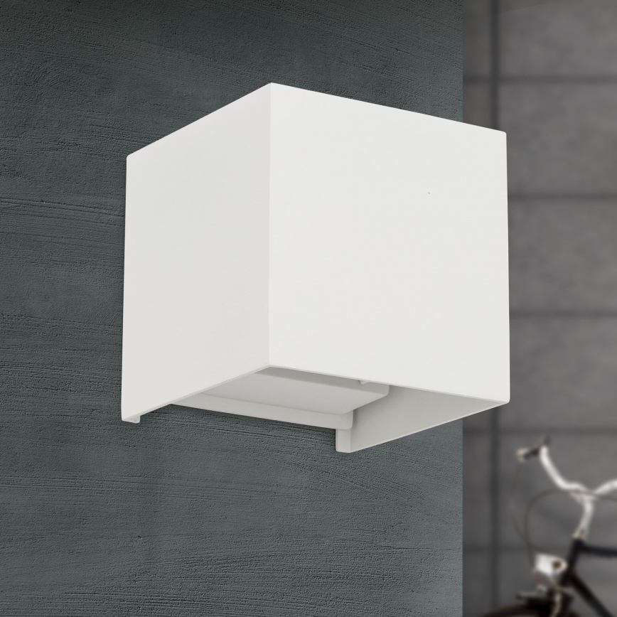 Udendørs LED væglampe CUBE 2xLED/3W/230V IP54 hvid