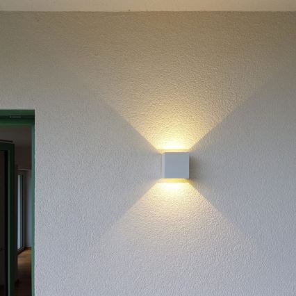 Udendørs LED væglampe CUBE 2xLED/3W/230V IP54 hvid