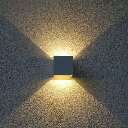 Udendørs LED væglampe CUBE 2xLED/3W/230V IP54 hvid